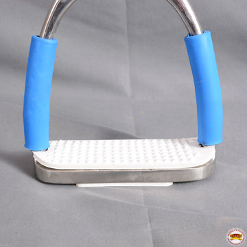 3 In Neck Hilason Western Slanted Stainless Steel rubber Pad Stirrups